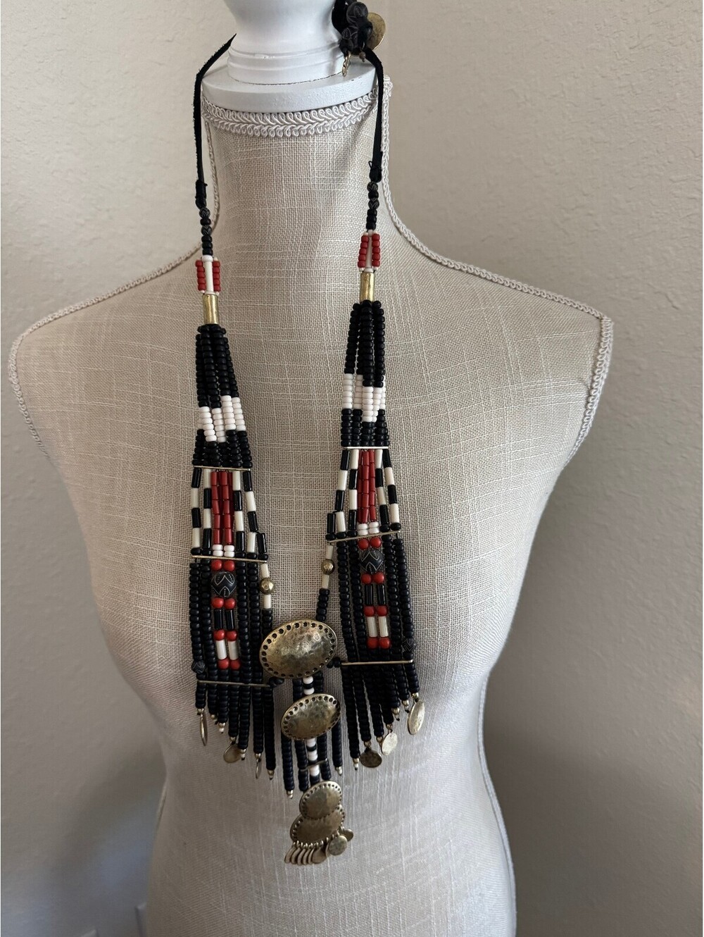 Beautiful beaded native american style breastplate necklase
